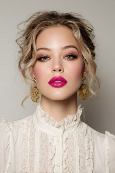 Modeling student in a studio photoshoot